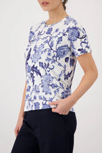 Load image into Gallery viewer, Monari All Over Floral Tee 410666 - Marine
