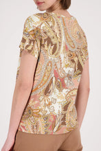 Load image into Gallery viewer, Monari All Over Paisley Tee 410571 - Mocca
