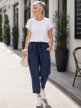 Load image into Gallery viewer, Lauren Montauk Drawstring Top 17A - Navy
