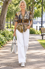 Load image into Gallery viewer, Foil Crushing It Cap Sleeve Blouse CFO8615 - Keep Palm

