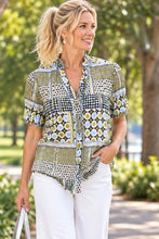 Load image into Gallery viewer, Foil Crushing It Cap Sleeve Blouse CFO8615 - Patchwork
