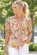Load image into Gallery viewer, Foil Crushing It Cap Sleeve Blouse CFO8615 - Sequoia

