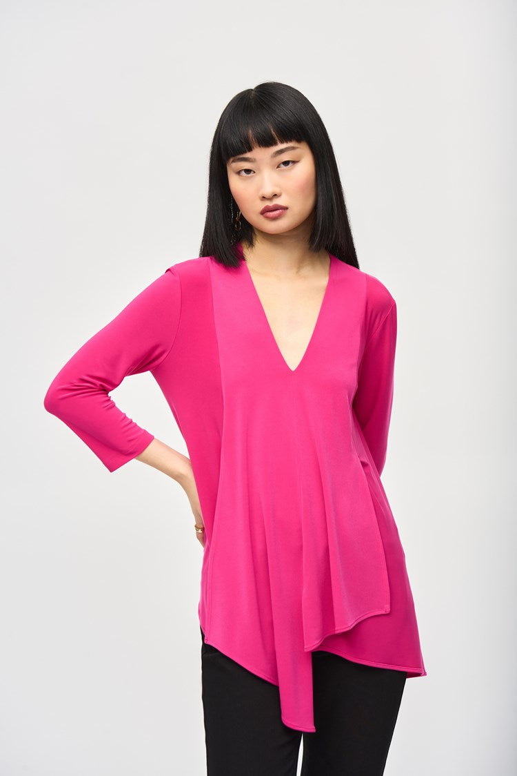 Joseph Ribkoff Asymmetric Tunic - Pink Punch