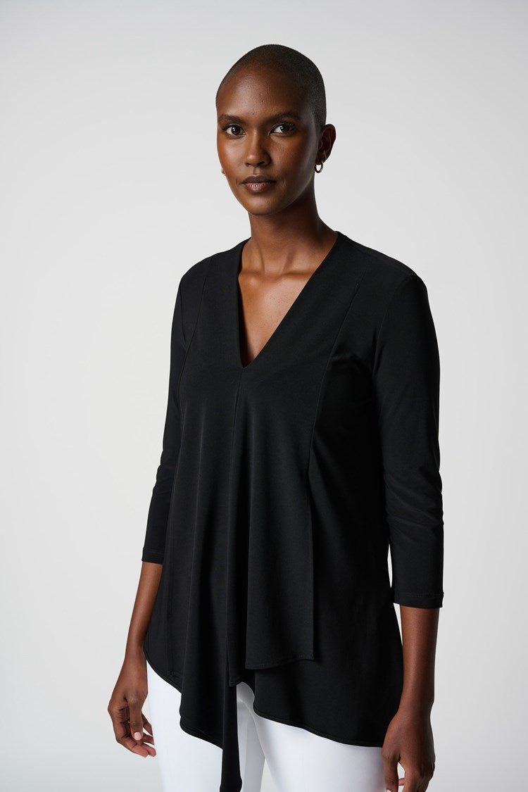 Joseph Ribkoff Asymmetric Tunic Top - Black