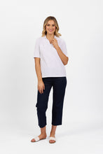 Load image into Gallery viewer, Vassalli Collared Polo with Sleeve Cuff Detail - White
