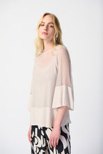 Load image into Gallery viewer, Joseph Ribkoff Mesh And Silky Knit Two Piece Top - White
