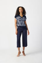Load image into Gallery viewer, Joseph Ribkoff Jacquard Pull On Culotte Pant - Midnight Blue
