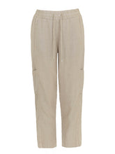 Load image into Gallery viewer, Dolcezza Beige Linen Cargo Pant - Ankle Length
