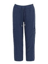 Load image into Gallery viewer, Dolcezza Indigo Linen Cargo Pant - Ankle Length
