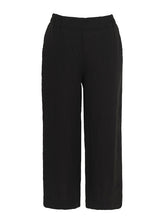 Load image into Gallery viewer, Dolcezza Black Linen 7/8 Wide Leg Pant
