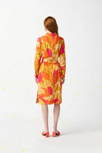 Load image into Gallery viewer, Joseph Ribkoff Pink/Multi Leaf Shirt Maker Dress
