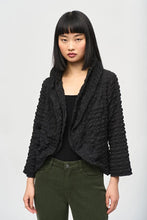 Load image into Gallery viewer, Joseph Ribkoff Bubble Woven Crop Jacket - Black
