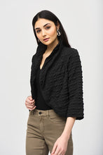 Load image into Gallery viewer, Joseph Ribkoff Bubble Woven Crop Jacket - Black
