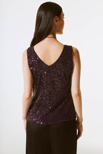 Load image into Gallery viewer, Joseph Ribkoff Sequined Top - Black Currant
