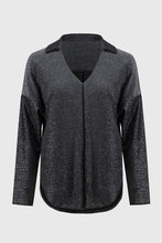 Load image into Gallery viewer, Joseph Ribkoff Lurex Knit Straight Top with Collar
