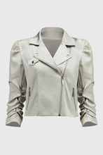 Load image into Gallery viewer, Joseph Ribkoff Satin Moto Jacket with Zippers
