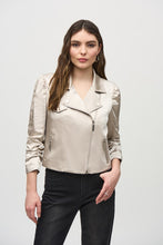 Load image into Gallery viewer, Joseph Ribkoff Satin Moto Jacket with Zippers
