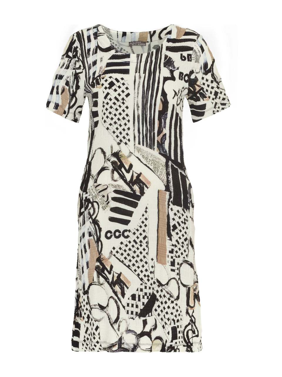 Dolcezza Round Neck Dress - Decoding Print