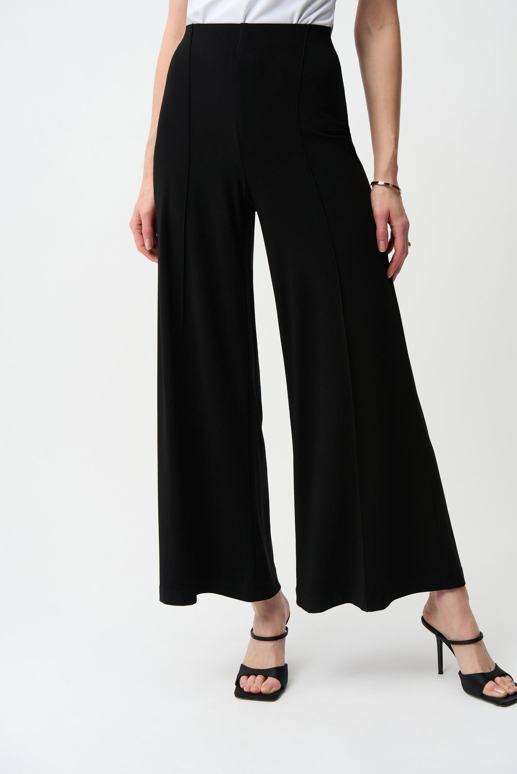 Joseph Ribkoff Silky Knit Pull-On Wide Leg Pants 251017 - Black