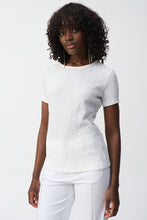 Load image into Gallery viewer, Joseph Ribkoff Puckered Knit Fitted Top 251167 - Vanilla
