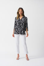 Load image into Gallery viewer, Joseph Ribkoff Conversational Print Tunic - Black and White
