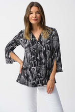 Load image into Gallery viewer, Joseph Ribkoff Conversational Print Tunic - Black and White
