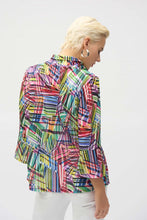 Load image into Gallery viewer, Joseph Ribkoff Jacquard Stripe Patchwork Print Trapeze Jacket
