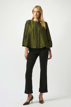Load image into Gallery viewer, Joseph Ribkoff Textured Dot Jacquard Swing Jacket 253125 - Black/Green
