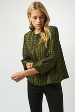 Load image into Gallery viewer, Joseph Ribkoff Textured Dot Jacquard Swing Jacket 253125 - Black/Green

