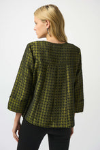 Load image into Gallery viewer, Joseph Ribkoff Textured Dot Jacquard Swing Jacket 253125 - Black/Green
