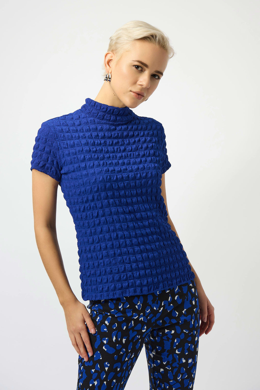 Joseph Ribkoff Textured Knit Fitted top 253256 - Royal Sapphire