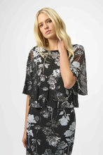 Load image into Gallery viewer, Joseph Ribkoff Sequin Embroidered Floral Print Boxy Top 254181
