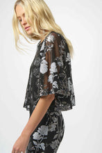 Load image into Gallery viewer, Joseph Ribkoff Sequin Embroidered Floral Print Boxy Top 254181

