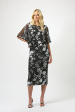 Load image into Gallery viewer, Joseph Ribkoff Sequin Embroidered Floral Print Pencil Skirt 254182
