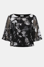 Load image into Gallery viewer, Joseph Ribkoff Sequin Embroidered Floral Print Boxy Top 254181
