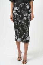 Load image into Gallery viewer, Joseph Ribkoff Sequin Embroidered Floral Print Pencil Skirt 254182
