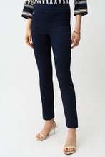 Load image into Gallery viewer, Joseph Ribkoff Jacquard Straight Pull-On Pants 261148 - Midnight Blue

