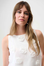 Load image into Gallery viewer, Joseph Ribkoff Sleeveless Top With 3D Floral Embroidery 261220 - White
