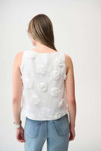 Load image into Gallery viewer, Joseph Ribkoff Sleeveless Top With 3D Floral Embroidery 261220 - White
