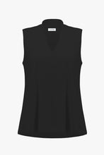 Load image into Gallery viewer, Joseph Ribkoff Silky Knit Sleeveless Trapeze Top With V-neck - Black
