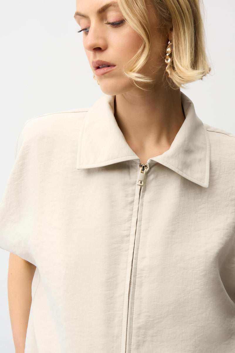 Joseph Ribkoff Recycled Textured Woven Boxy Jacket With Zipper Front 2 ...