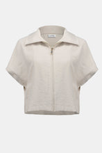 Load image into Gallery viewer, Joseph Ribkoff Recycled Textured Woven Boxy Jacket With Zipper Front 261237 - Moonstone
