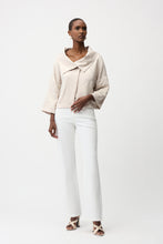 Load image into Gallery viewer, Joseph Ribkoff Pleated Satin Boxy Jacket With Overlay Collar 261241 - Moonstone

