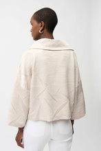 Load image into Gallery viewer, Joseph Ribkoff Pleated Satin Boxy Jacket With Overlay Collar 261241 - Moonstone
