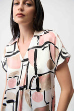 Load image into Gallery viewer, Joseph Ribkoff Satin Abstract Print Boxy Top With V-Neck 261308 - Multi
