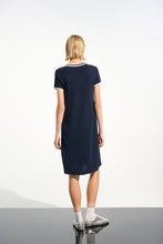 Load image into Gallery viewer, Joseph Ribkoff A-Line Dress With Rib Trim 261648 - Navy
