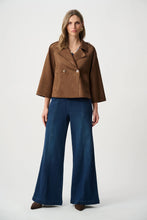 Load image into Gallery viewer, Joseph Ribkoff Scuba Suede Boxy Jacket 263000 - Brown
