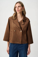 Load image into Gallery viewer, Joseph Ribkoff Scuba Suede Boxy Jacket 263000 - Brown
