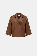 Load image into Gallery viewer, Joseph Ribkoff Scuba Suede Boxy Jacket 263000 - Brown
