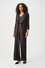 Load image into Gallery viewer, Joseph Ribkoff Pleated Satin Open Blazer 263050 - Mocha
